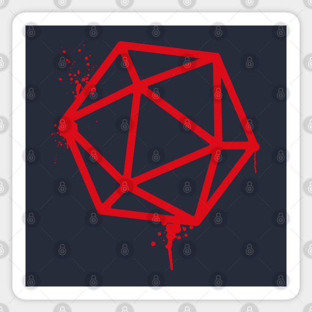 D20 Dice Red Spray Paint RPG Sticker by pixeptional